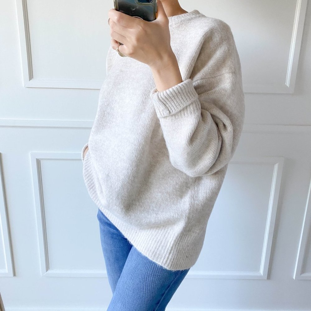 (✨LAST ONE✨) Thick Sweater Wool/Mohair Cream - Picture 6 of 15